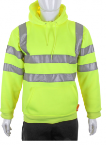 High Visibility Yellow Hooded Pull Over Sweatshirt